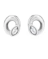 Unode50 Oval Crystal Stud Earrings In Silver