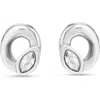 Unode50 Oval Crystal Stud Earrings In Silver