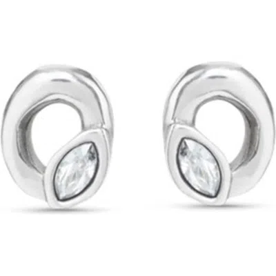 UNODE50 UNODE50 OVAL CRYSTAL STUD EARRINGS