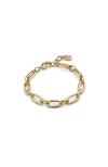 Unode50 Medium Sized Oval Link Carabiner Clasp Bracelet In Gold