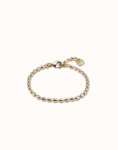 Unode50 Oval Link Chain Charm Bracelet In Gold