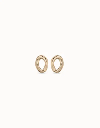 Unode50 Oval Link Shape Stud Earrings In Gold