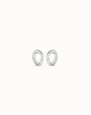 Unode50 Oval Link Shape Stud Earrings In Silver