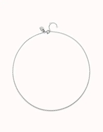 Unode50 Oval Thin Cable Necklace In Silver