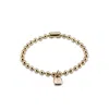 Unode50 Padlock Round Bead Bracelet In Gold