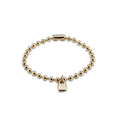 Unode50 Padlock Round Bead Bracelet In Gold