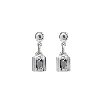 Unode50 Padlock Sparkle Earrings In Gold