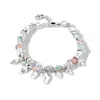 Unode50 Pastel Stone Duck Charm Bracelet In Silver