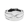 Unode50 Patterned Leather Buckle Cuff In Silver