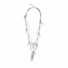 UNODE50 PAVONEARSE MULTI-STRAND LEATHER NECKLACE IN SILVER