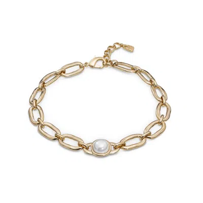 Unode50 Pearl Center Link Necklace In Gold
