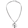Unode50 Pearl  Leather Necklace In Black