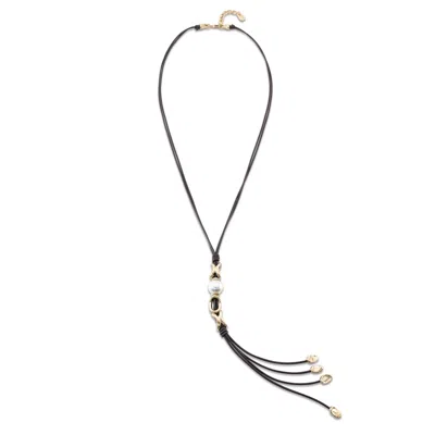 Unode50 Pearl Link Whip Necklace In Metallic