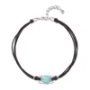 Unode50 Pearl Quartet Leather Necklace In Black