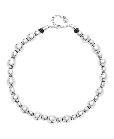 Unode50 Polished Bead Necklace In Silver