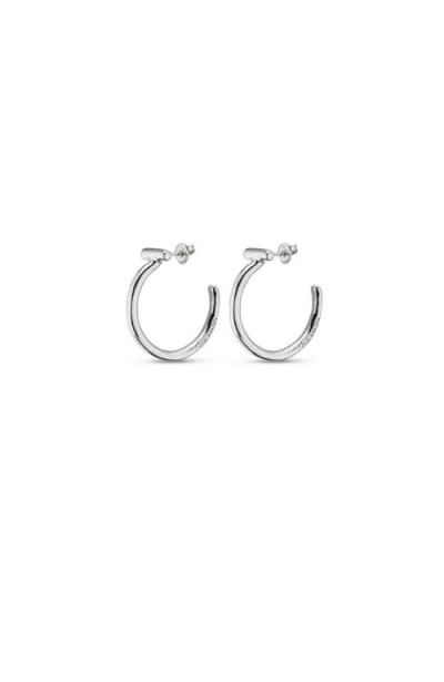 Unode50 Polished Round Earrings In Silver