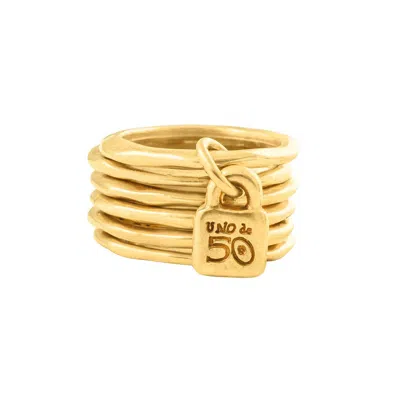 Unode50 Prisoner Multi Metal Alloy Ring In Gold