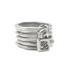 Unode50 Prisoner Multi Metal Alloy Ring In Silver