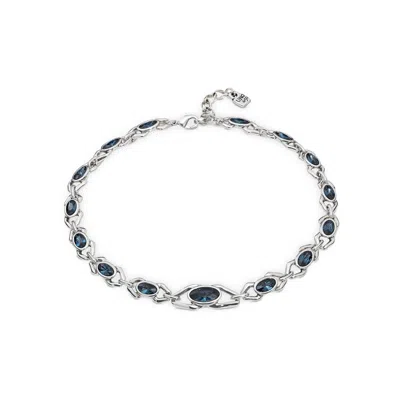 Unode50 Radiant Chandelier Crystal Necklace In Silver