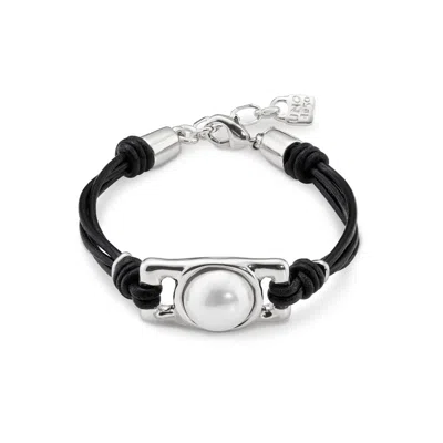 UNODE50 RECTANGULAR BEAD LEATHER BRACELET