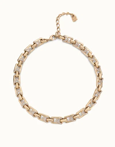Unode50 Rectangular Links Chain Necklace In White