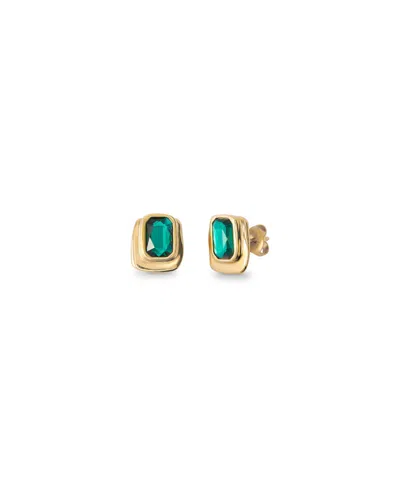 Unode50 Rectangular Shaped Crystals Earrings In Gold