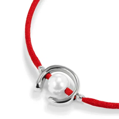 Unode50 Red Thread Pearl Bracelet In Multi