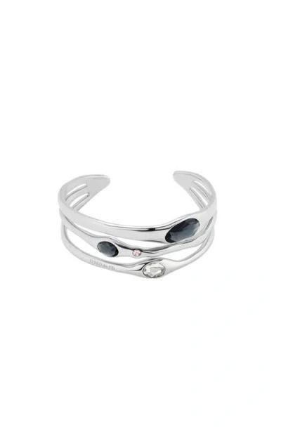 Unode50 Rigid Crystal Bangle In Silver