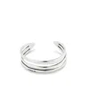 Unode50 Rigid Engraved Logo Triple Row Cuff Bracelet In Silver