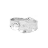 Unode50 Rigid Sterling Silver Overlapping Waves Bracelet In Silver
