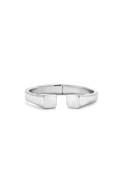 Unode50 Rigid Sterling Silver-plated Bracelet Smooth Finish And Square Shape