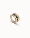 Unode50 Ring With 3 Grey Crystals In Multi