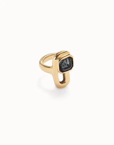 Unode50 Ring With Black Crystal