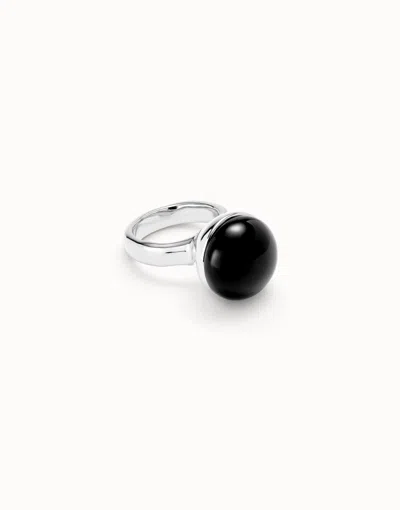 Unode50 Ring With Black Murano Glass