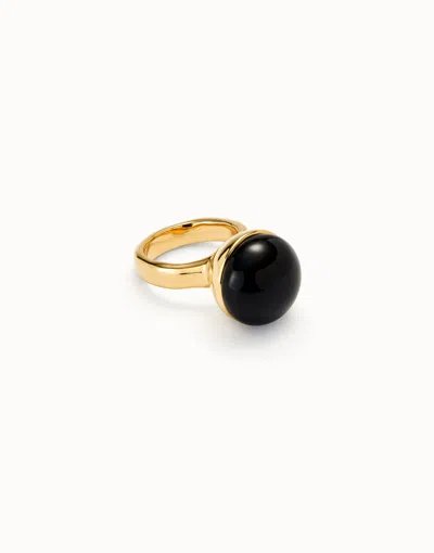 Unode50 Ring With Black Murano Glass