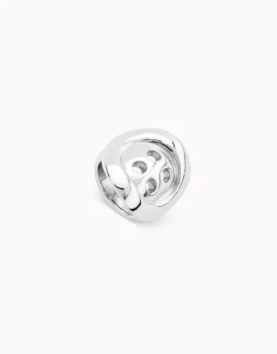 Unode50 Ring With Central Link In Silver