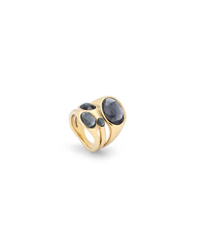 Unode50 Ring With Crystals With Different Sizes In Gold