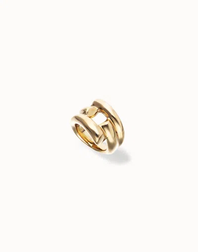 Unode50 Ring With Four Intertwined Organic Shapes In Gold