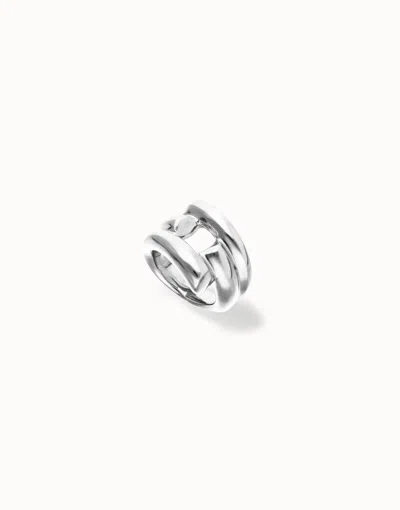 Unode50 Ring With Four Intertwined Organic Shapes In Silver