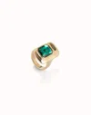 Unode50 Ring With Green Crystal In Green