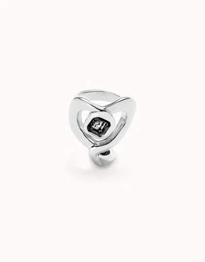 Unode50 Ring With Heart And Central Black Crystal