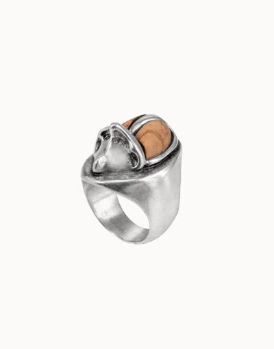 Unode50 Ring With Irregular Shapes In Silver
