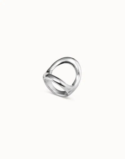 Unode50 Ring With Large Central Oval In Silver