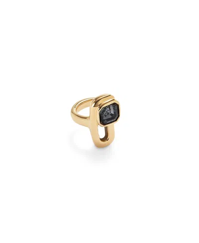 Unode50 Ring With Negro Crystals In Black