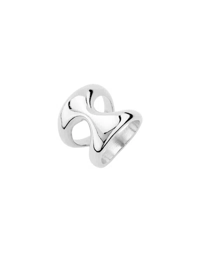 Unode50 Ring With Organic Link Shape In Silver