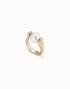 Unode50 Ring With Small Pearl In White