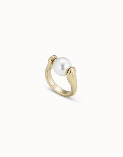 Unode50 Ring With Small Pearl In White