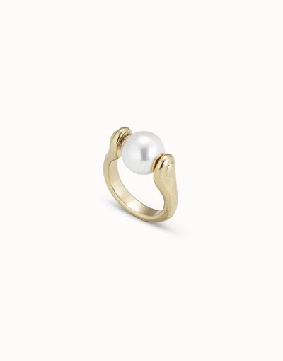 Unode50 Ring With Small Pearl In White