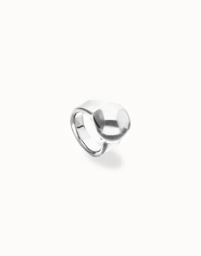 Unode50 Ring With Sphere Shape In Silver