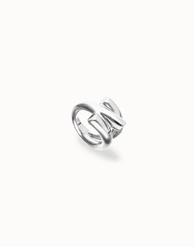 Unode50 Ring With Three Intertwined Organic Shapes In Silver